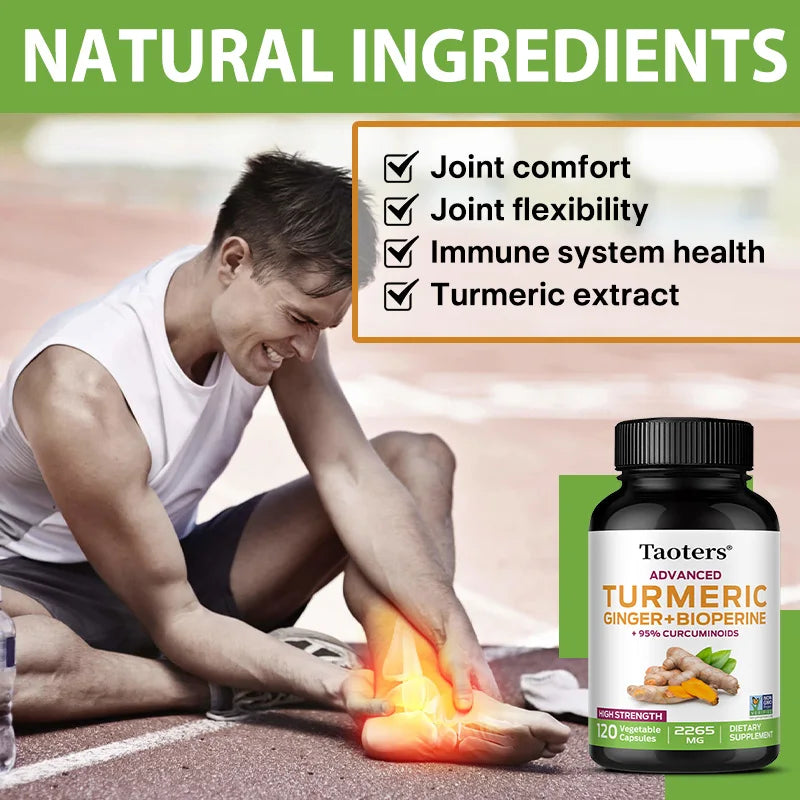 Turmeric Ginger Root & Black Pepper Extract Capsules 120ct Herbal Supplement Capsules Qst