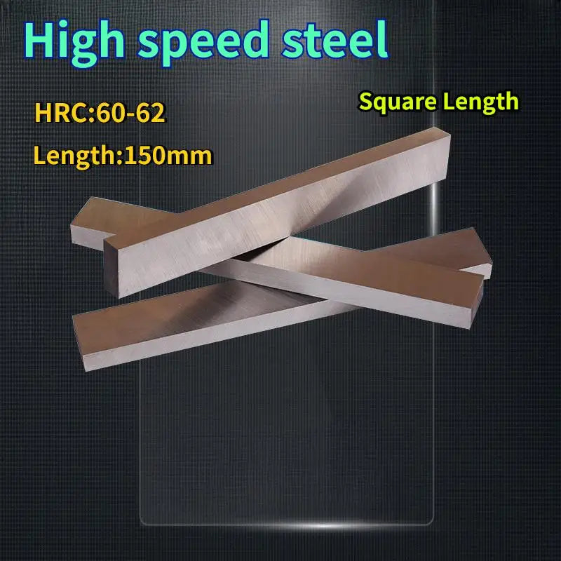 HRC62 HSS 4241 Square Steel Bar 150mm – DIY Knife Blade Stock Tool Steel Blank Qst 6x10x150mm