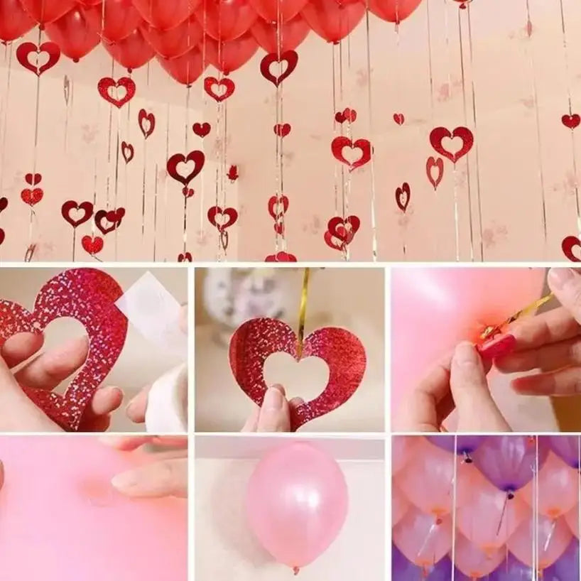 Heart-Shaped Rain Silk Balloon Pendant Party Decoration Party Balloon Decoration Qme