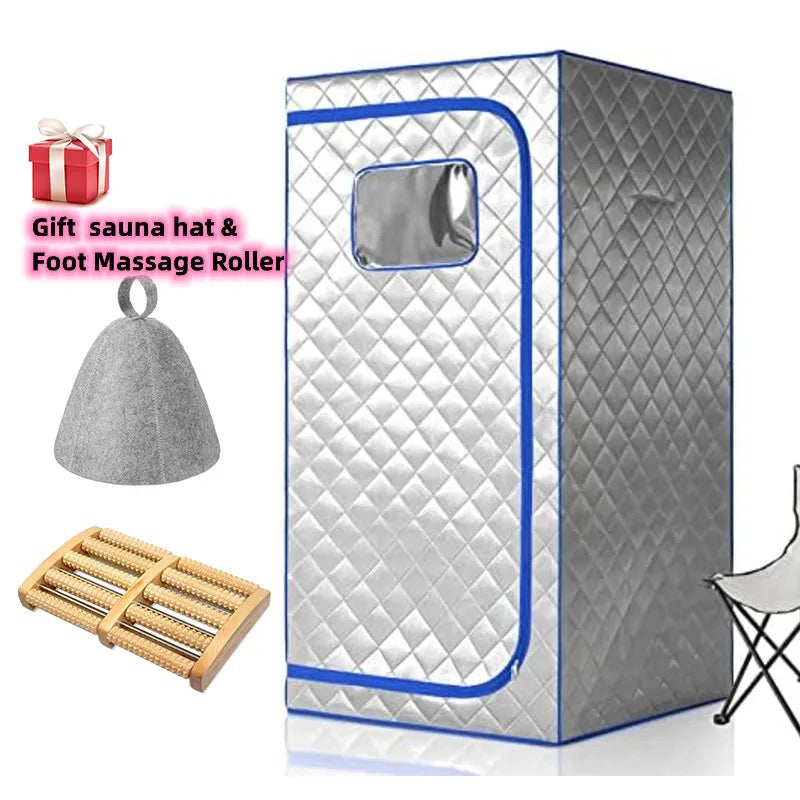 SMARTMAK Portable Infrared Sauna with Red Light | Home Spa Portable Infrared Sauna Qst Silver