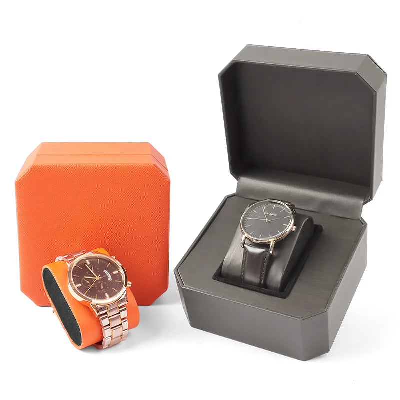Octagonal PU Leather Watch Box | 2-Piece Portable Storage Case Watch Storage Case Qme