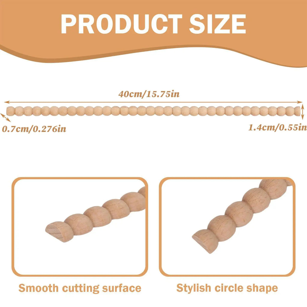 Unfinished Beech Half Bead Wood Trim Molding Strips – 10 Pcs Wood Trim Molding Qme