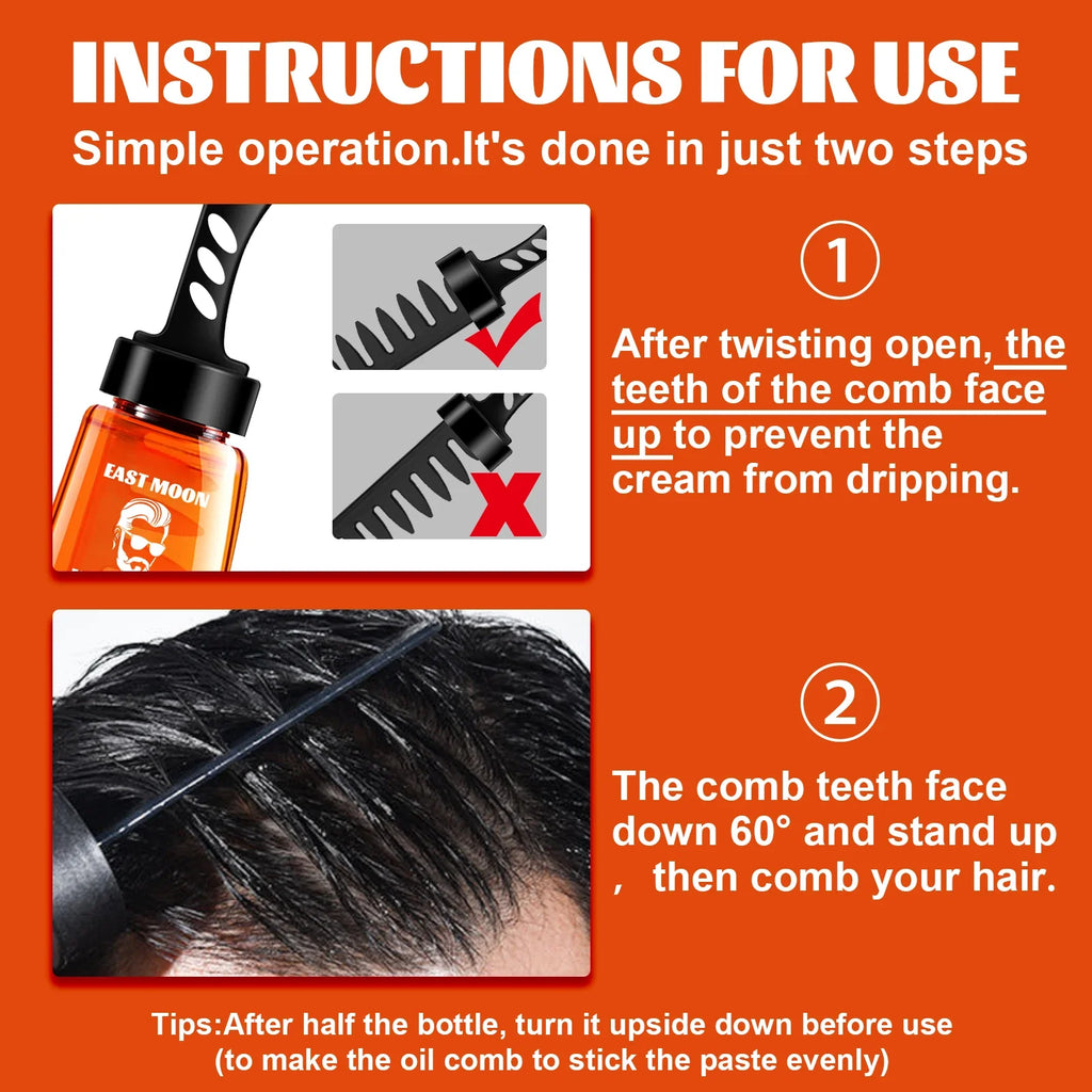 Men's 2-in-1 Hair Styling Gel Wide Tooth Comb | Long-Lasting Hair Styling Comb Qme