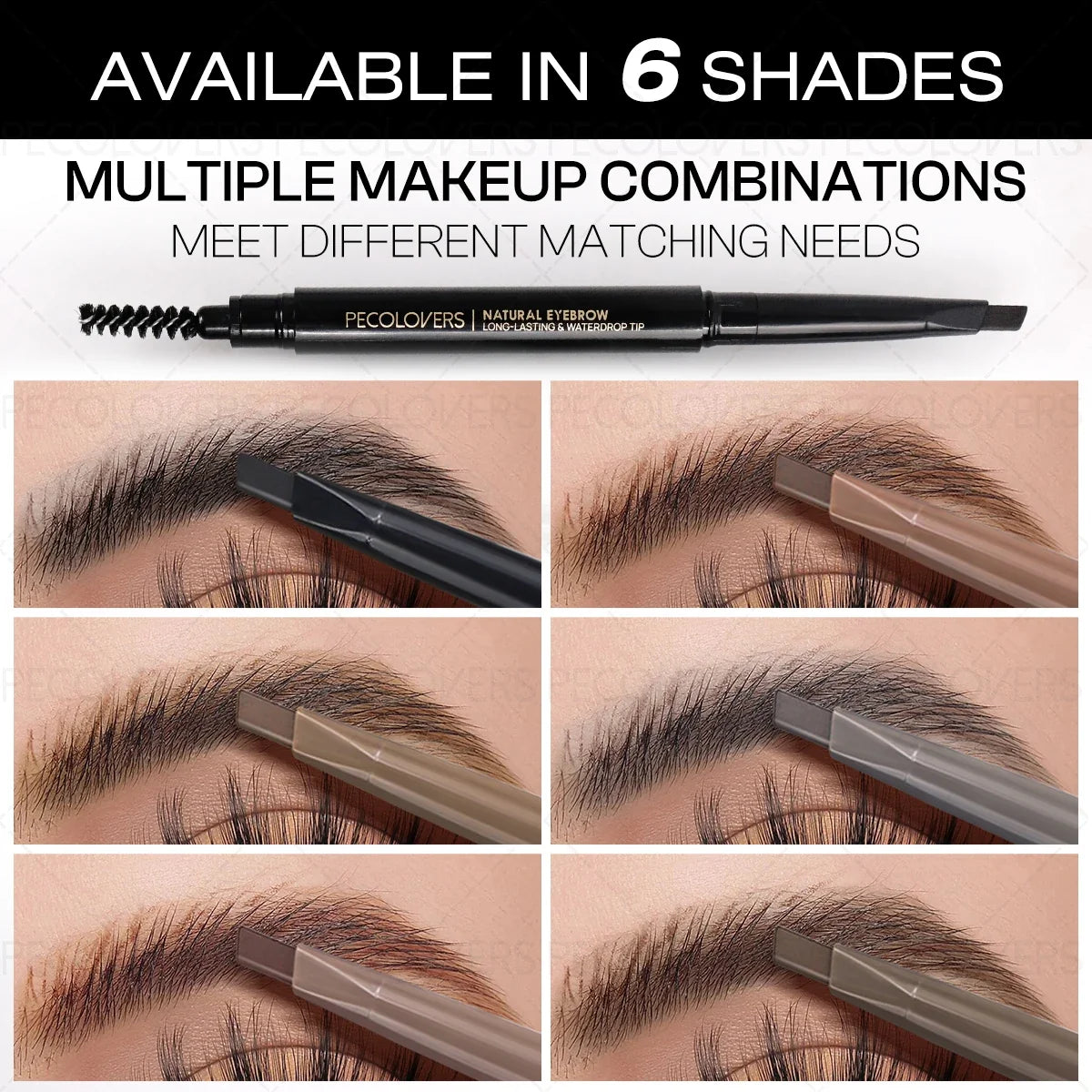 Retractable Dual-Ended Eyebrow Pencil with Brush – 4 Colors Eyebrow Pencil Qme