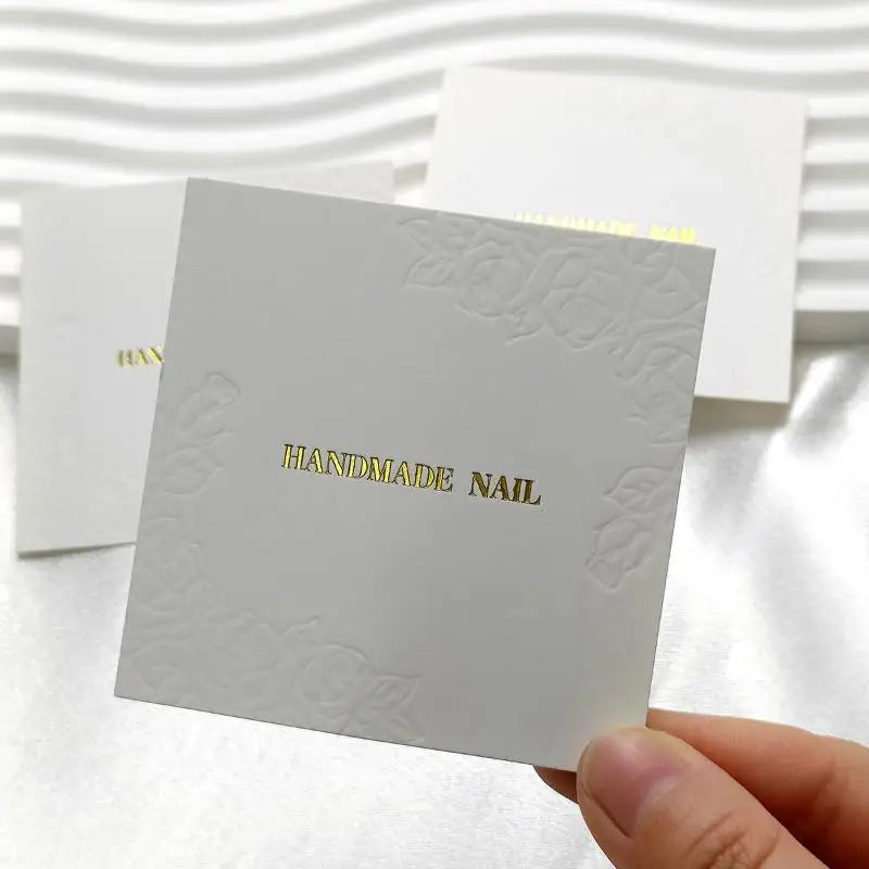 Rose Embossed Nail Display Cards – 20 Sheets, 75x75mm Nail Display Cards Qst