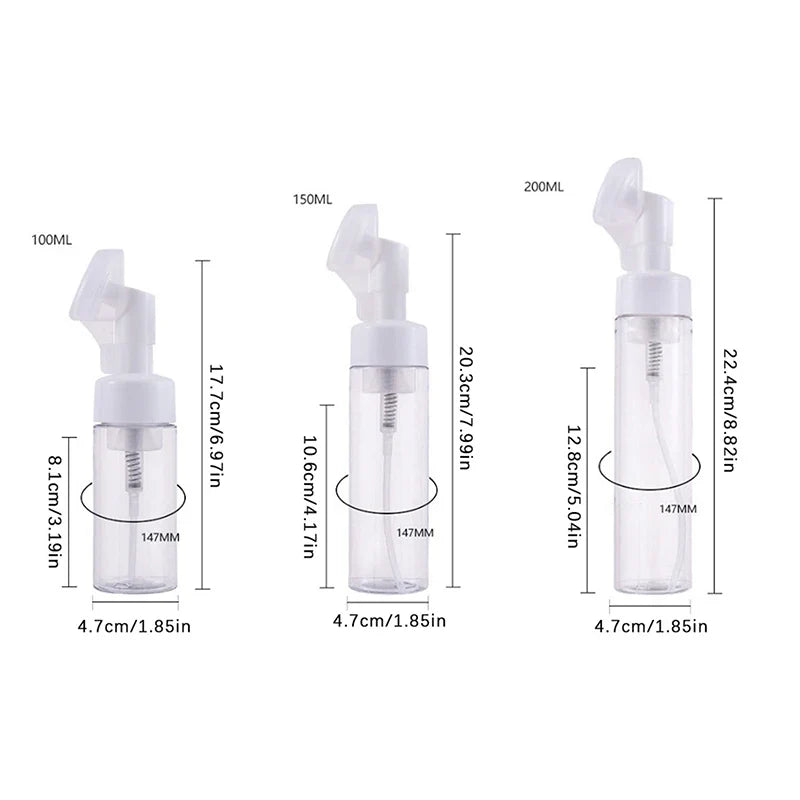 Foaming Pump Bottle with Silicone Brush – 100ml Refillable Dispenser Foaming Pump Bottle Qme