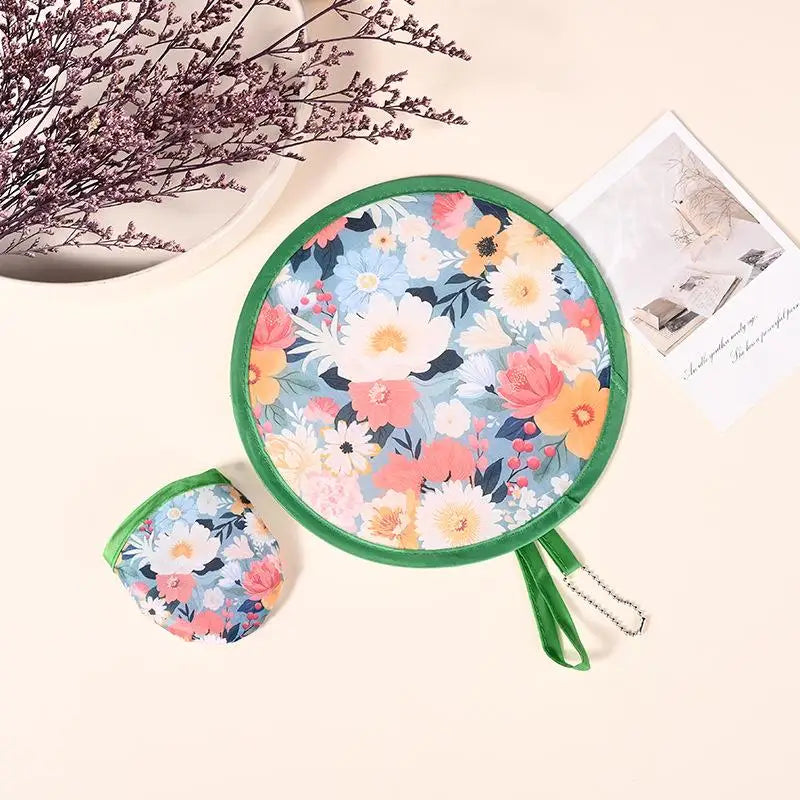 Mini Japanese Folding Fan Flower Pattern – Pocket Collapsible Folding Handheld Fan Qme A3