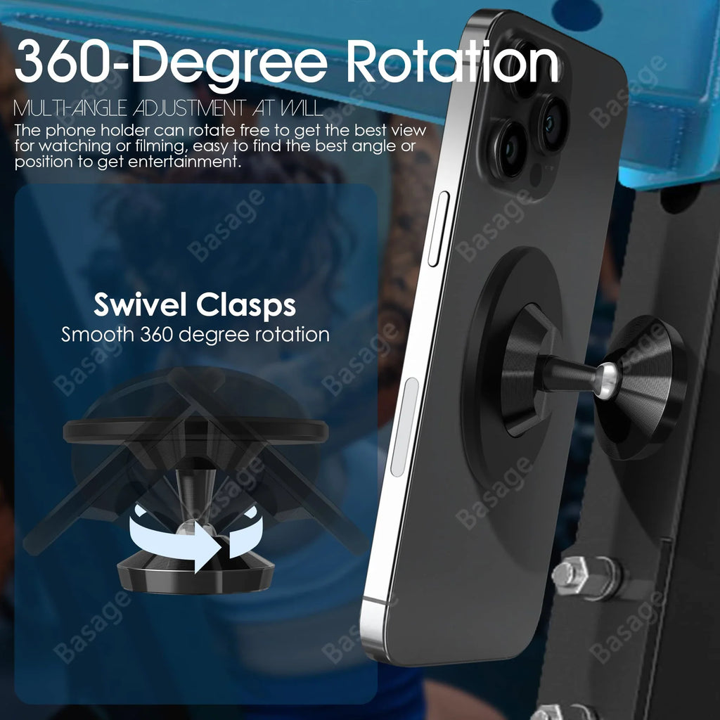 Gym Mate Magnetic Phone Mount | MagSafe Double-Sided Suction Magnetic Phone Mount Qme