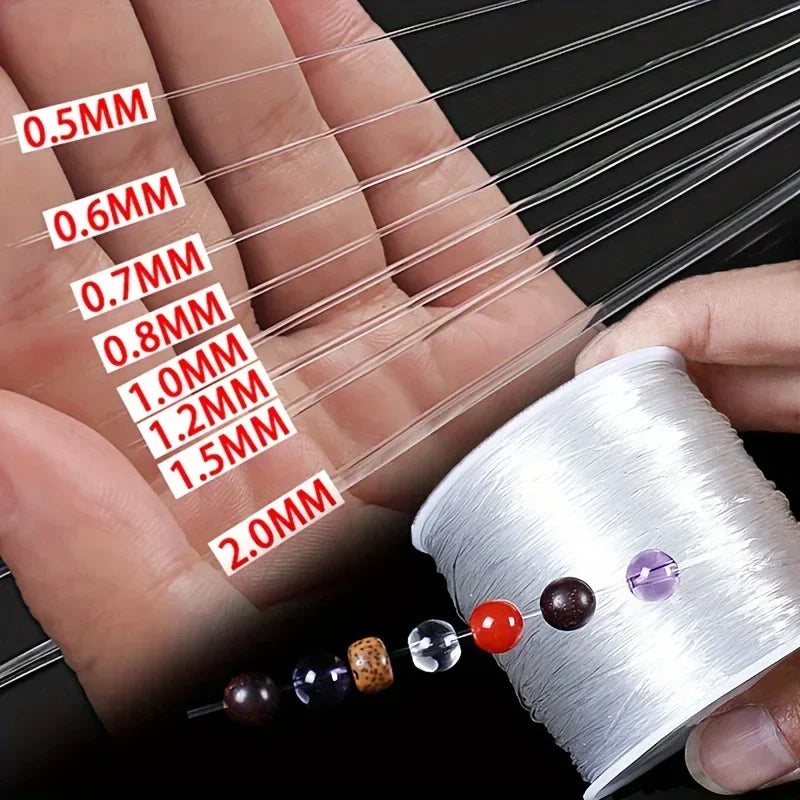 Transparent Elastic Thread Large Roll – DIY Beaded Jewelry Jewelry Making Cord Qme