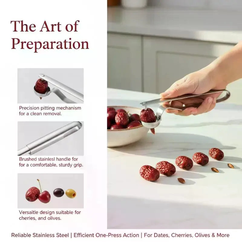 Stainless Steel Date Pitter Seed Corer – Jujube & Cherry Tool Fruit Pitter Tool Qme