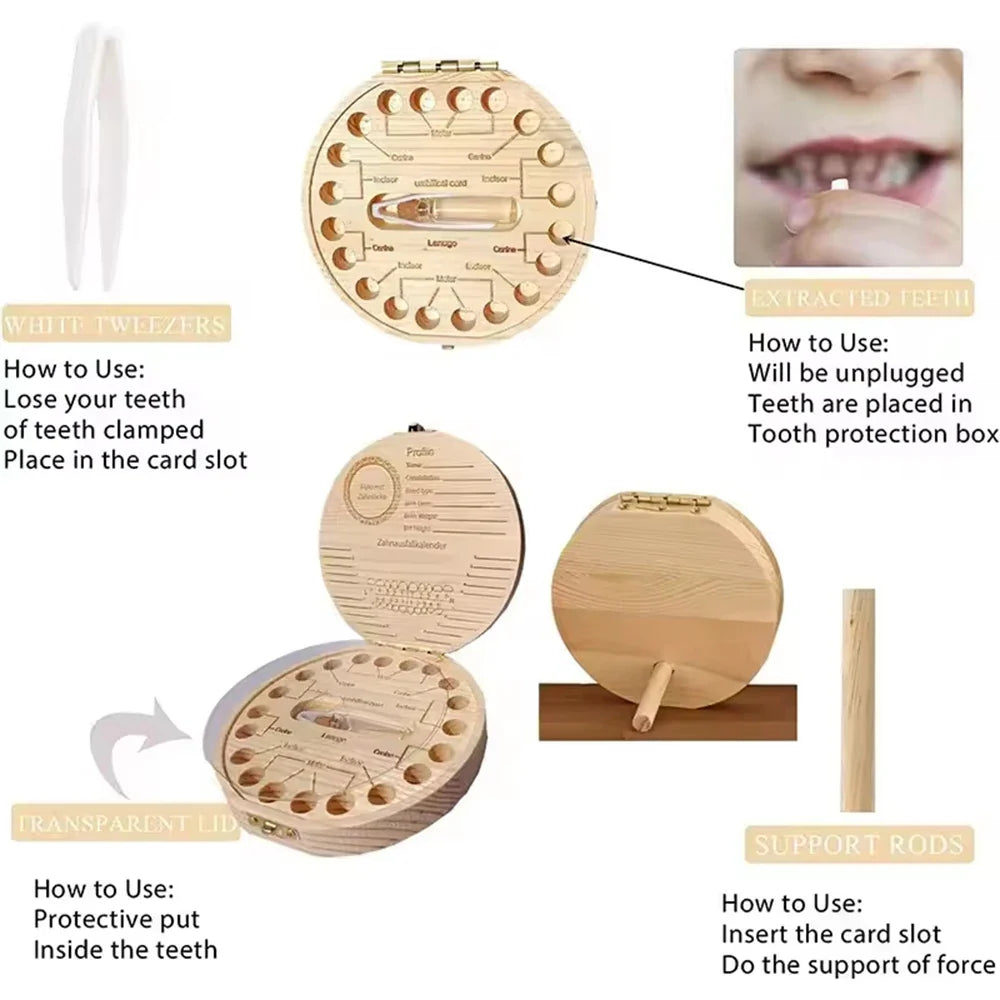 Children's Milk Tooth Keepsake Box – Baby Tooth Memento Storage Baby Tooth Keepsake Box Qme