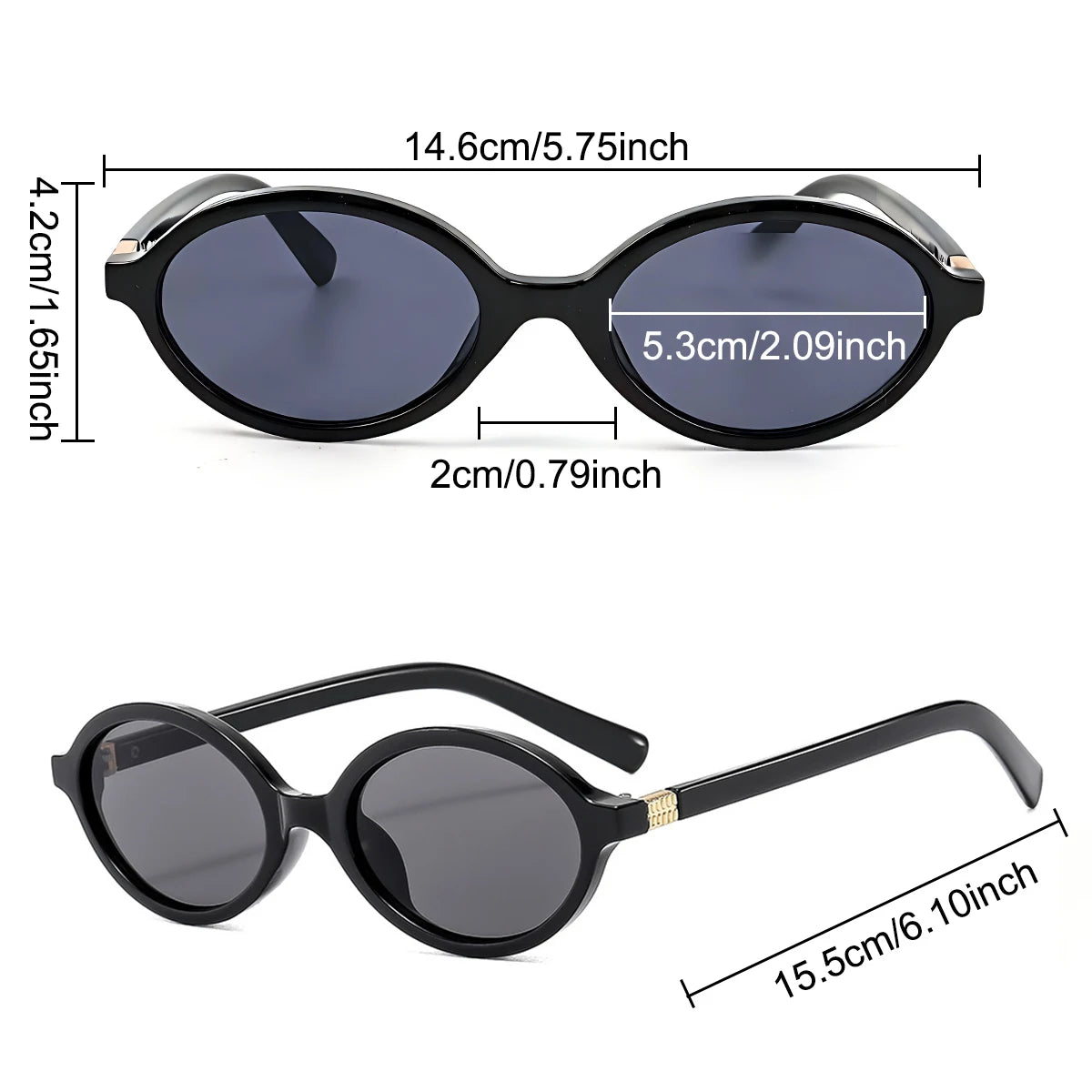 VOPHA Retro Oval Sunglasses UV400 – Vintage 90s Shades S35 Fashion Sunglasses Qst