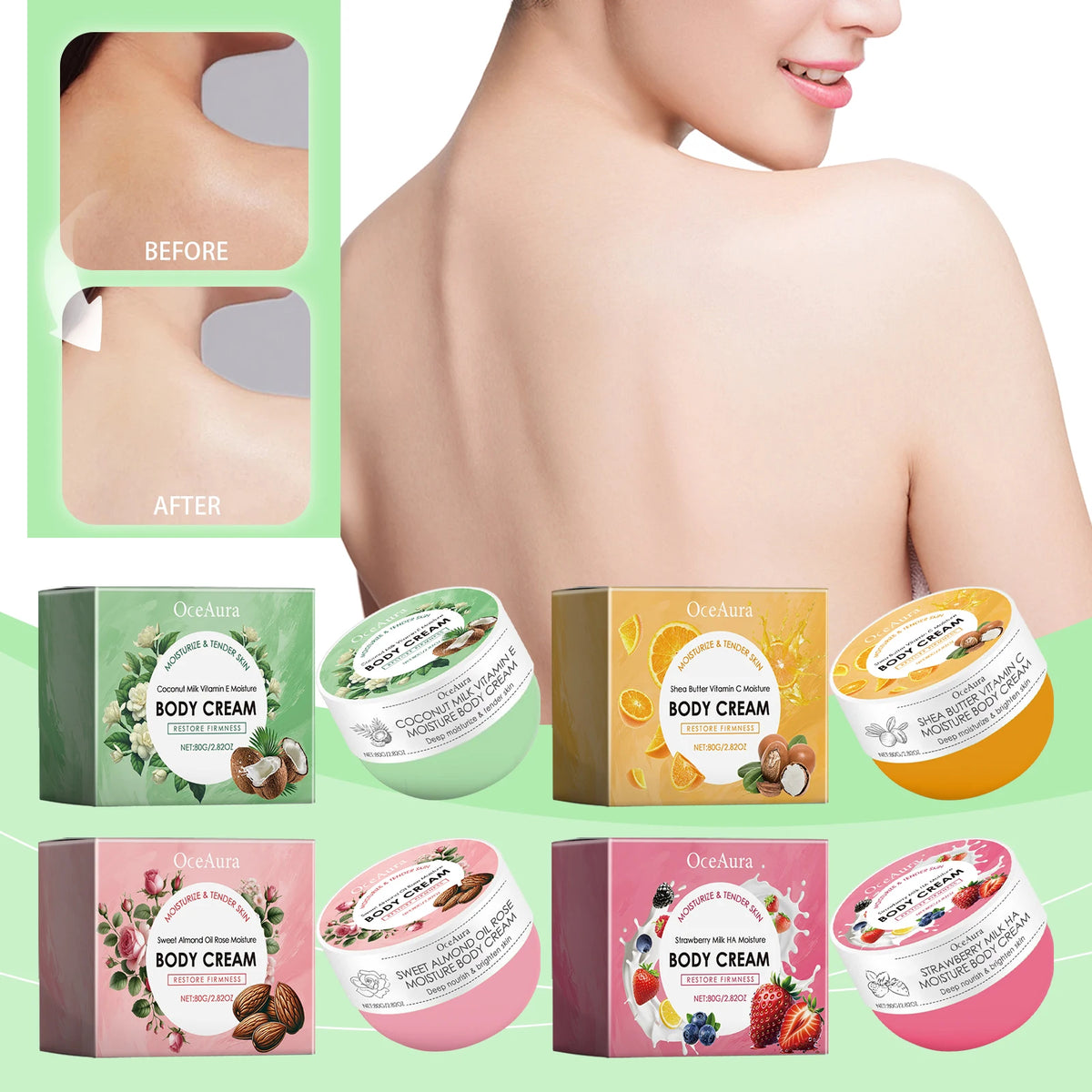 OCEAURA Vitamin C Body Cream – Long-Lasting Moisturizer Body Moisturizer Cream Qst