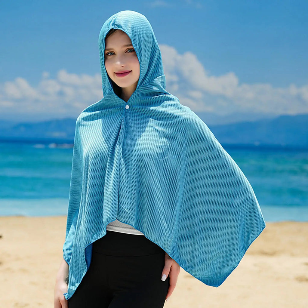 UV Cooling Hoodie Towel for Neck – Sports, Beach & Outdoor Cooling Sports Towel Qst