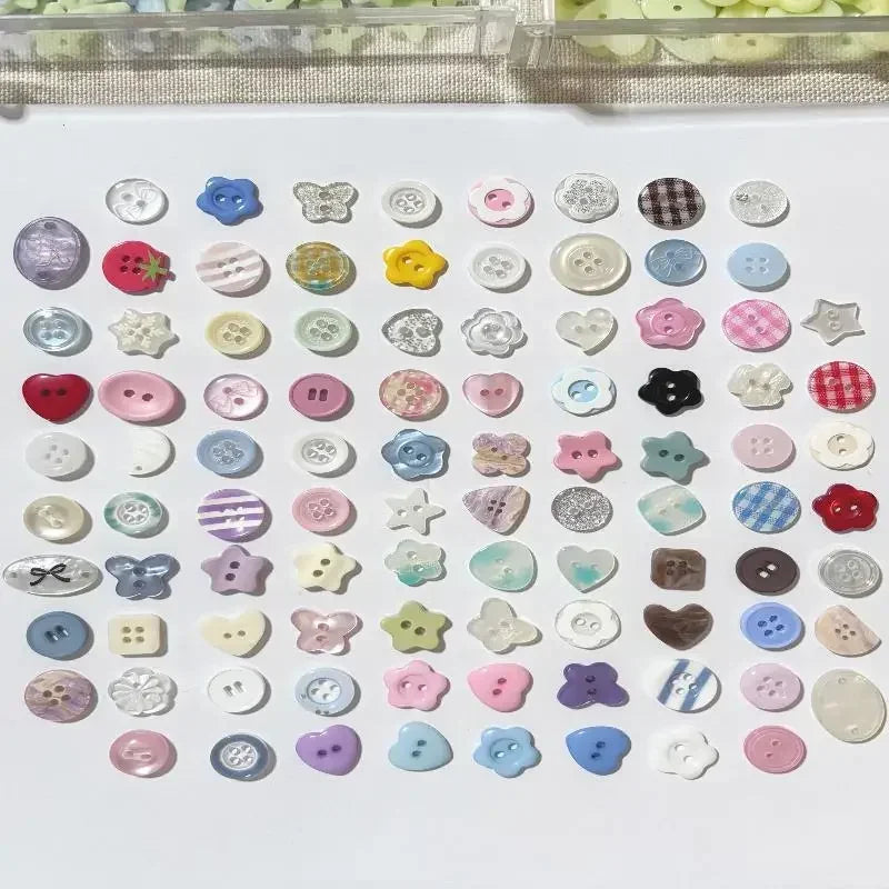 Multicolour Plastic Buttons 20pcs | DIY Sewing & Scrapbooking Craft Buttons Qme