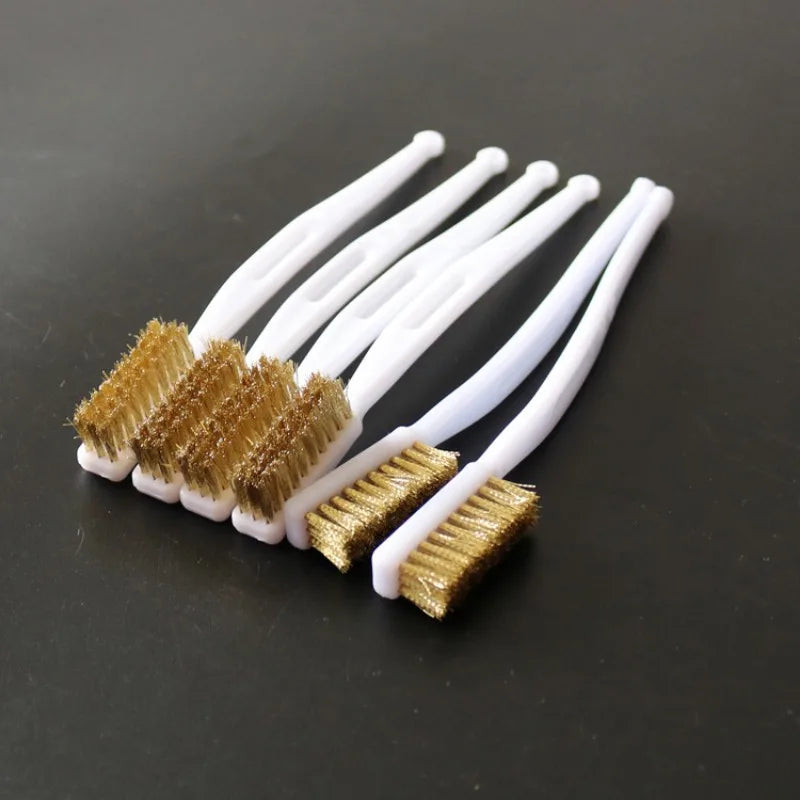 Brass Wire Brush Set 5-Pack – Mini Metal Polishing Brushes Wire Brush Set Qme