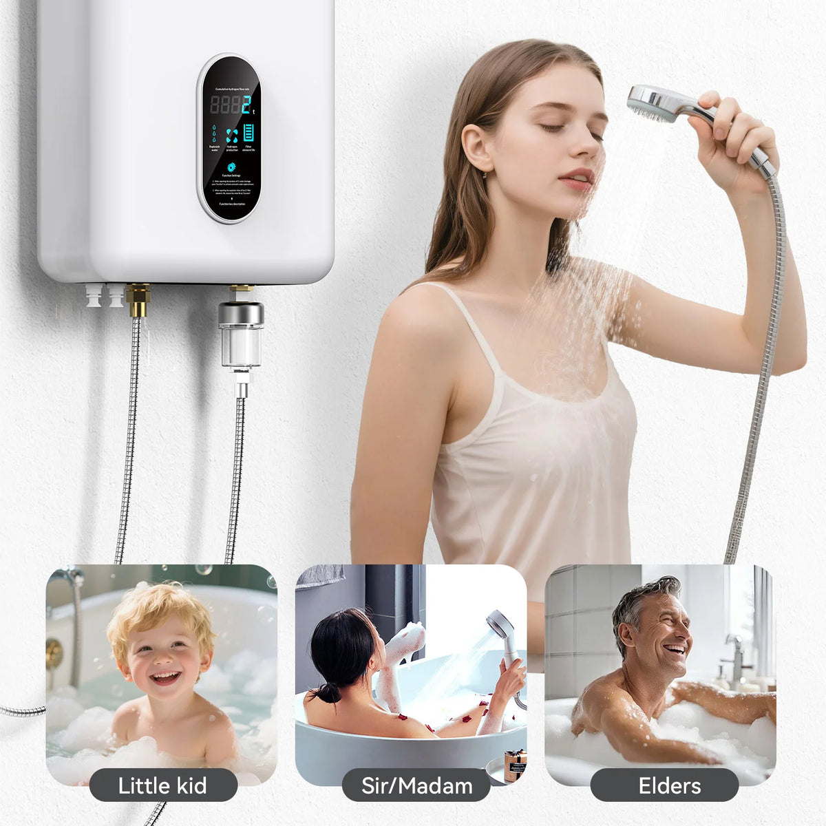 Suyzeko Wall-Mounted Hydrogen Spa Bath Generator | 2000ppb Hydrogen Bath Generator Qst