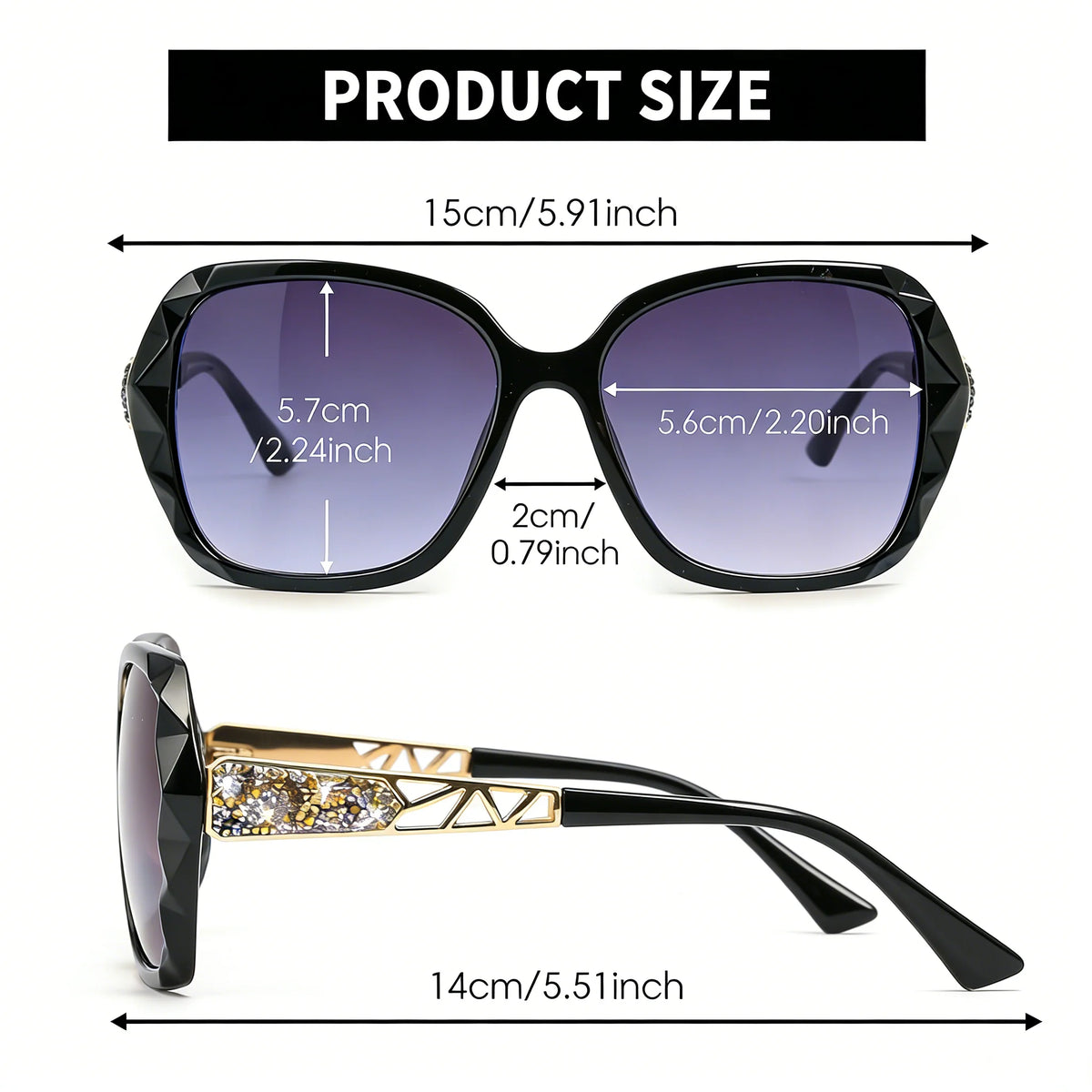 VOPHA Women's Oversized Square Polarized Sunglasses UV400 Polarized Sunglasses Qst
