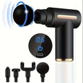 PAQIN Electric Percussion Massage Gun – 4 Heads, LED Touch Percussion Massage Gun Qst 6Gear-Black