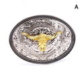 Golden Western Belt Buckle – Longhorn Bull & Eagle Alloy Western Belt Buckle Qst A
