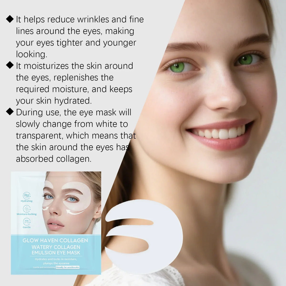 Hydrolyzed Collagen Under-Eye Patches – Hydrating & Firming Under-Eye Gel Patches Qme