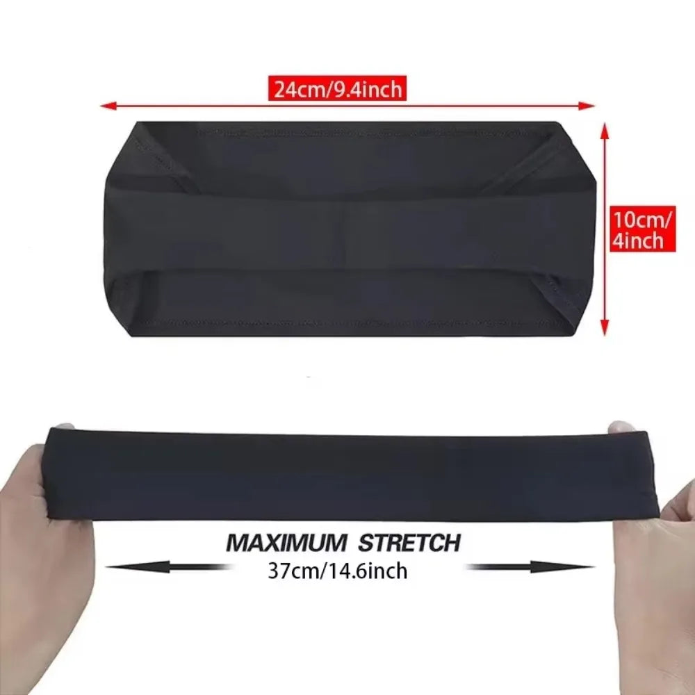 Qme Solid Elastic Non-Slip Quick-Dry Sports Headband Sports Headband Qme