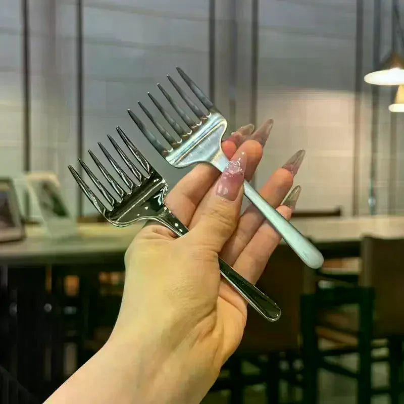 Korean Stainless Steel Dessert Fork – 6-Tine Cake & Fruit Fork Dessert Fork Qme
