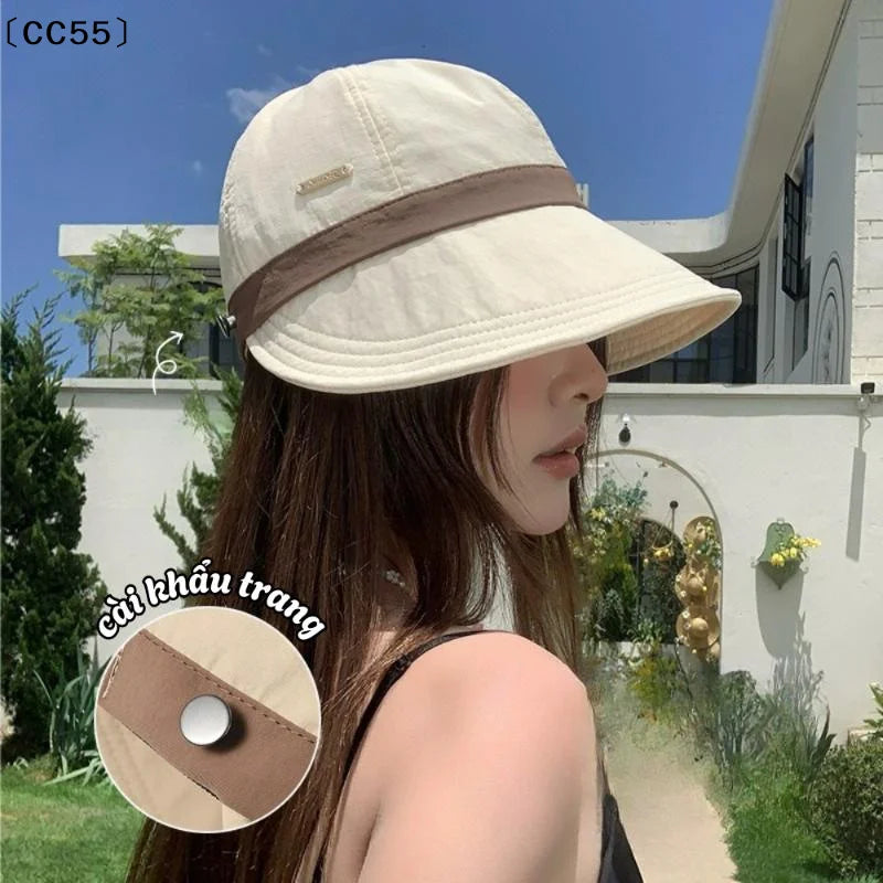 Women's Wide Brim Color-Block Fisherman Sun Hat Wide Brim Sun Hat Qst