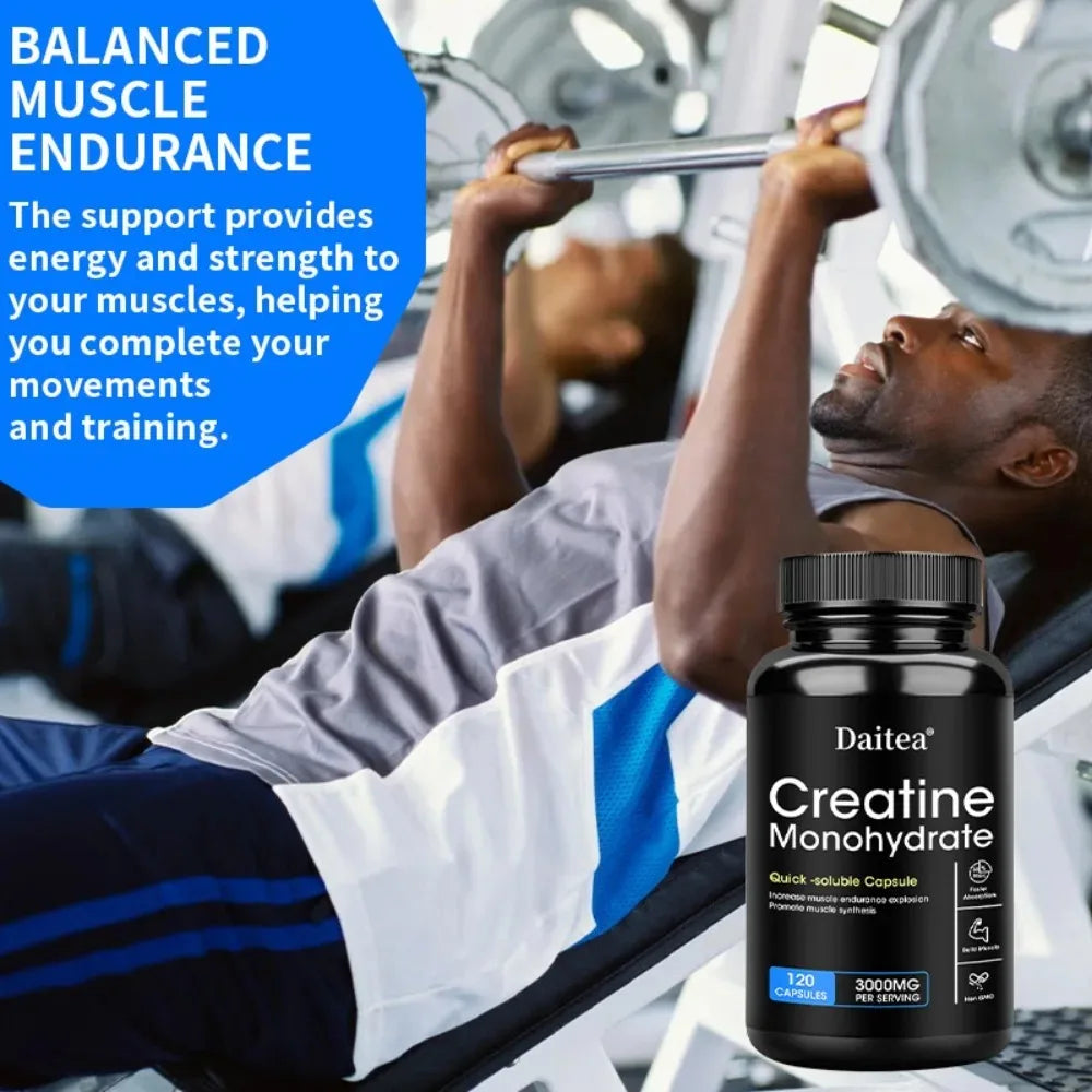 STRESSXCEL Creatine Monohydrate Capsules | Strength & Muscle Creatine Supplement Qst