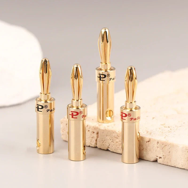 Gold-Plated Copper Cross Banana Speaker Plug Connectors 2pcs Banana Speaker Plug Qme