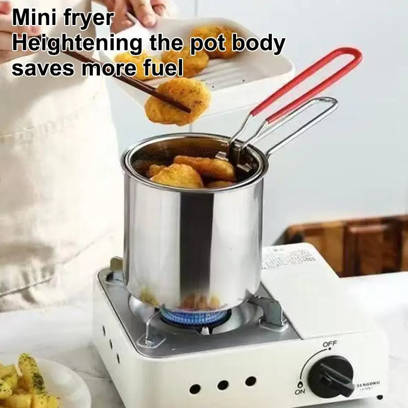 304 Stainless Steel Deep Fryer with Frying Basket | Multifunction Stainless Steel Deep Fryer Qme