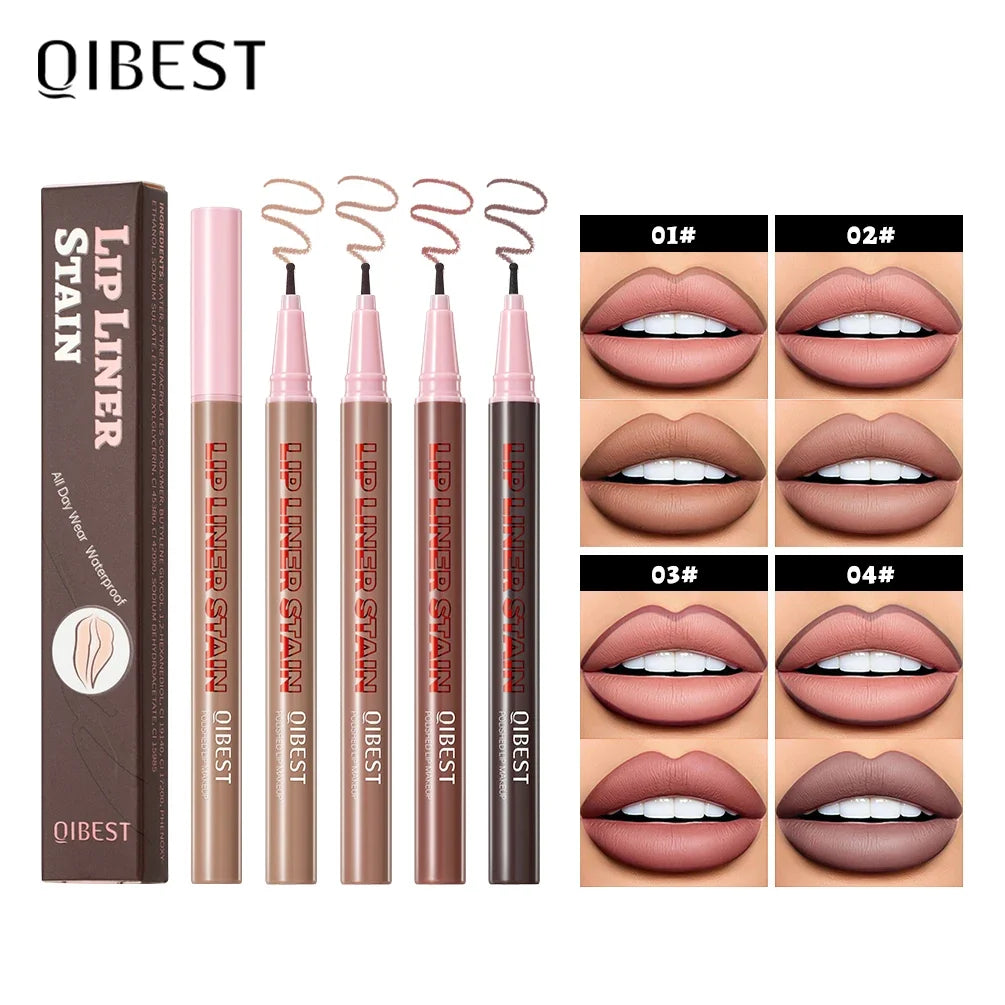 QIBEST Matte Liquid Lipliner – Waterproof Plumping Lip Stain Liquid Lip Liner Qme