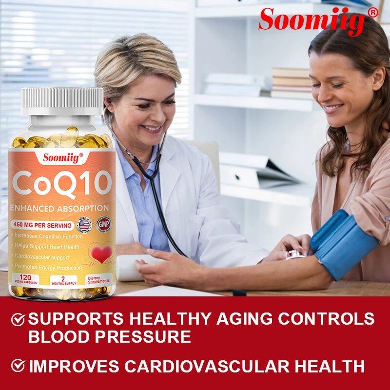 SOOMIIG CoQ10 Capsules – Energy, Heart & Immunity Supplement CoQ10 Supplement Qst