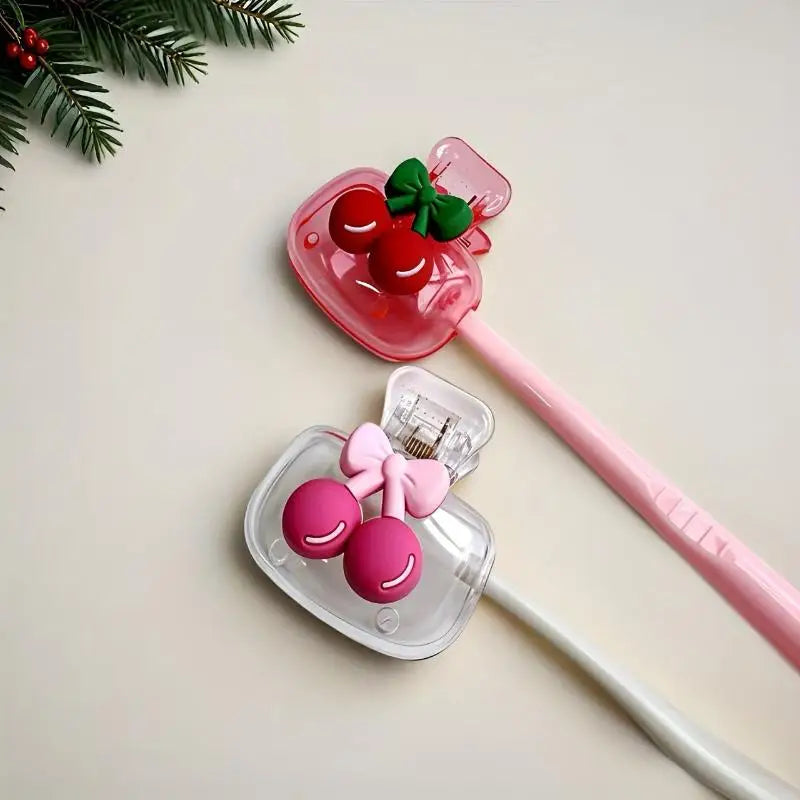 Cherry Toothbrush Holder Dual Holes – 2-Pack | Cute Design Toothbrush Holder Qme