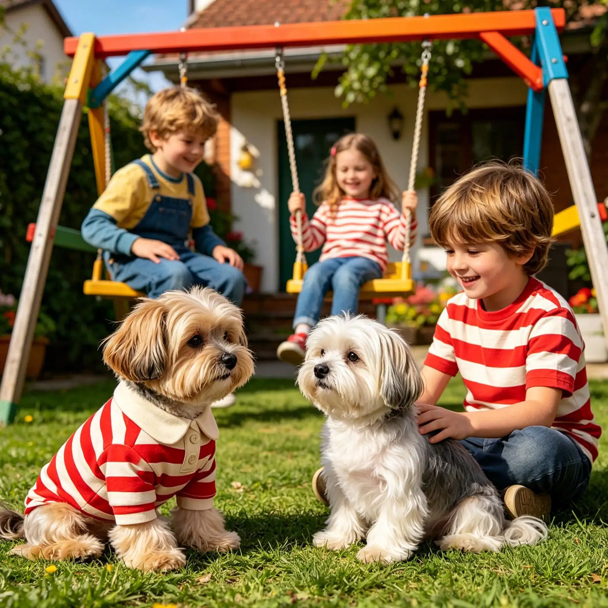 Small Dog Striped T-Shirt | Breathable Collared Pet Outfit Dog Apparel Qme