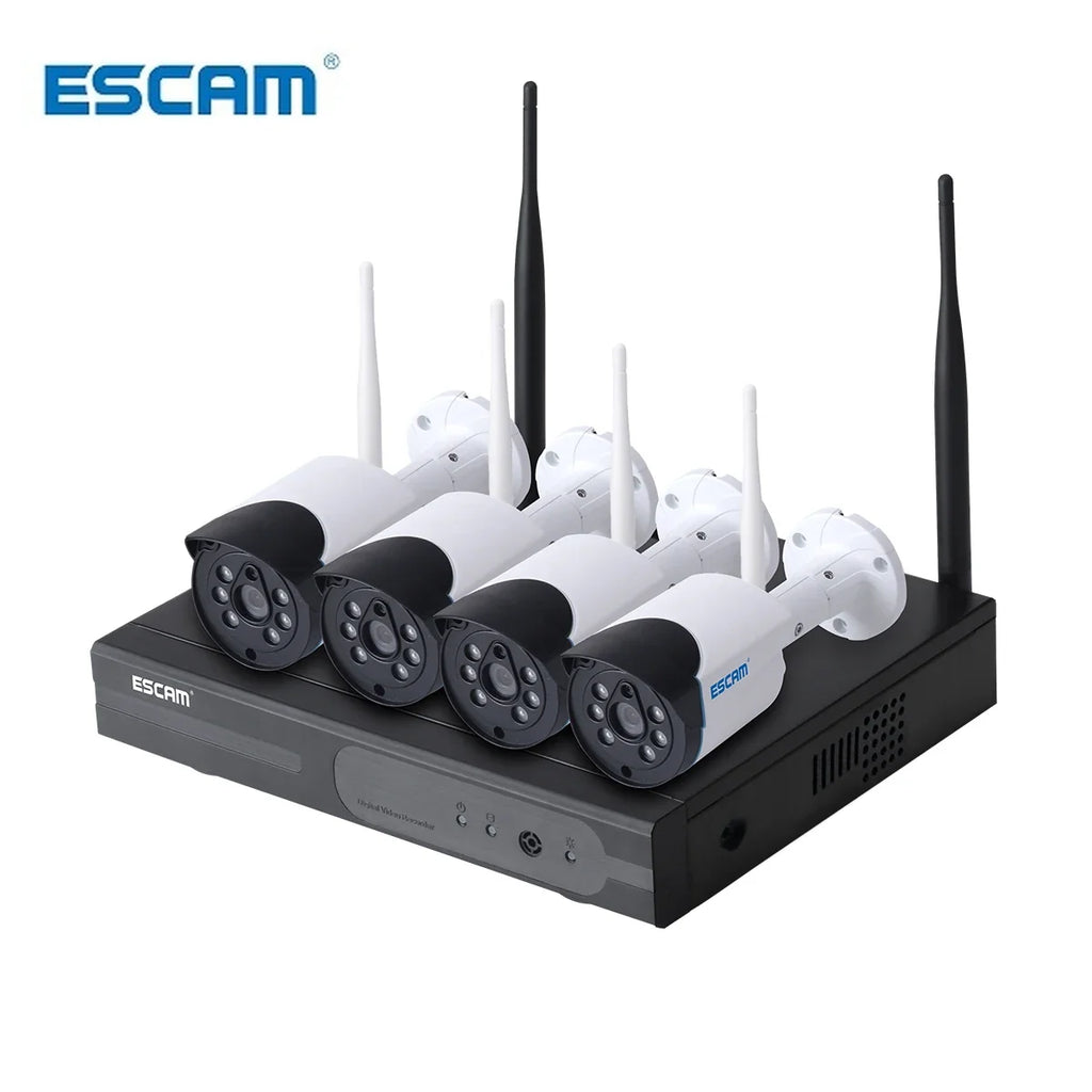 ESCAM WNK404 4CH 1080P Outdoor Wireless Security Camera NVR Wireless Security System Qme China Mainland AU Plug None