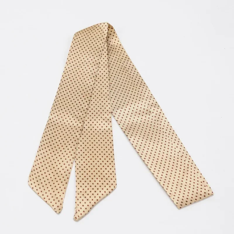Women's Skinny Ribbon Scarf – Printed Polyester Hair Tie