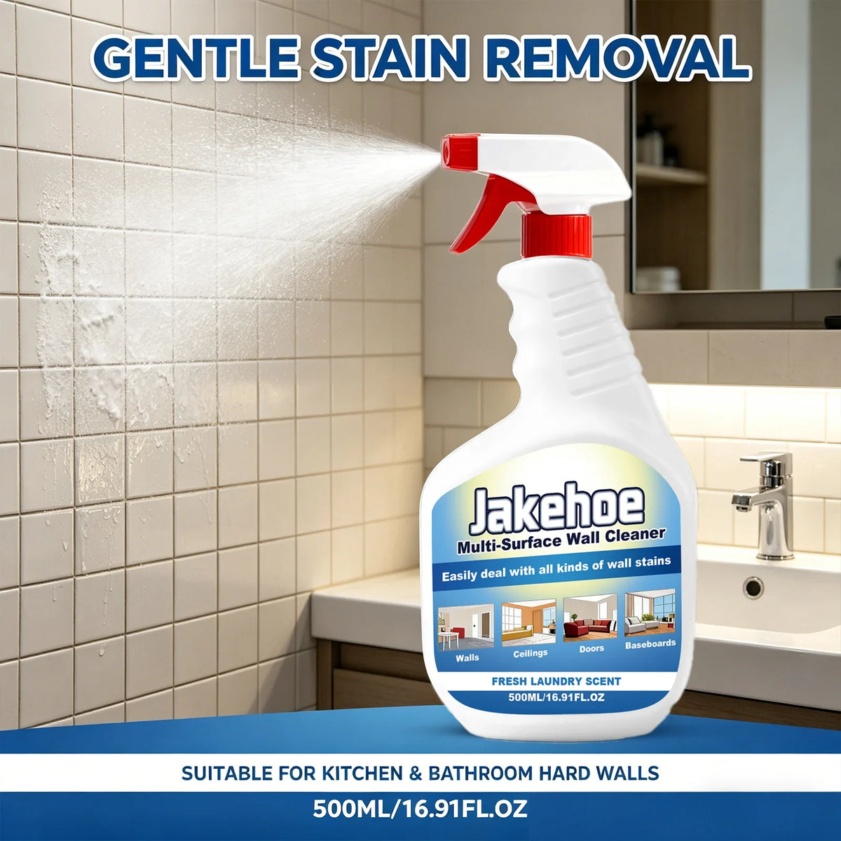 Multi-Surface Wall Cleaner Spray – Removes Fingerprints & Crayon Wall Cleaning Spray Qme