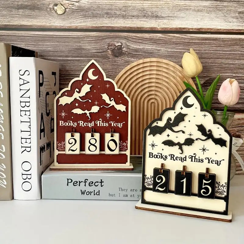 Wooden Reading Challenge Tracker – Book Counter for Readers Reading Tracker Qme