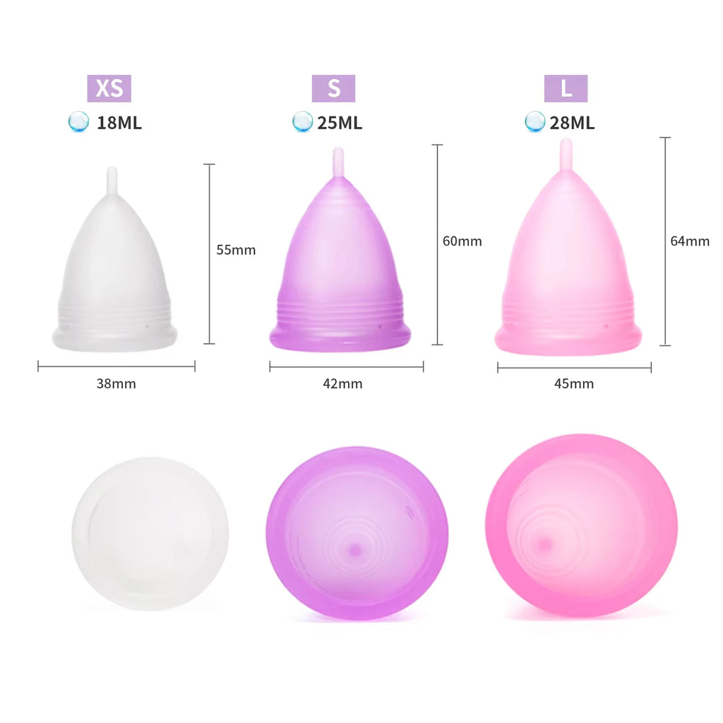 XceeFit Medical Silicone Menstrual Cup – Reusable, 2 Sizes Menstrual Cup Qst
