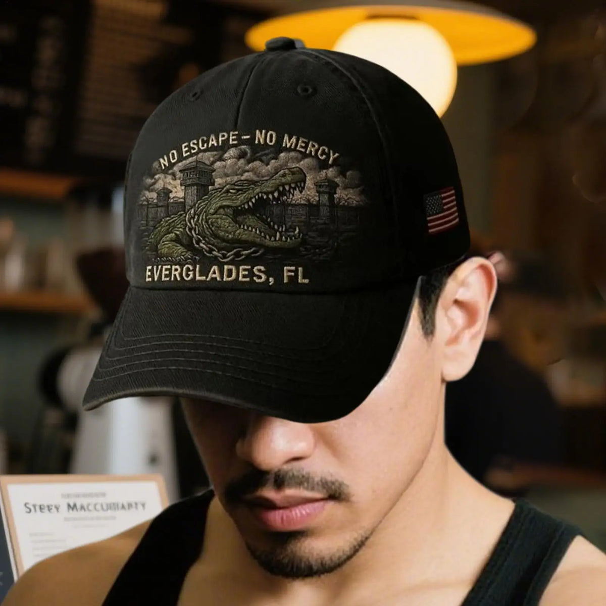 Alligator Dad Hat – Wide Brim Sun Protection Baseball Cap Wide Brim Dad Hat Qme