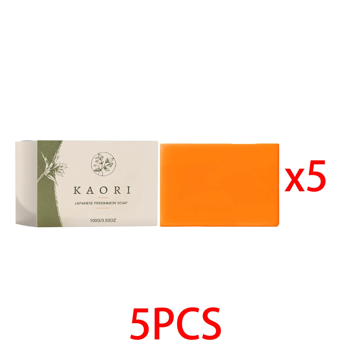 Persimmon Soap Bar – Brightening Moisturizing Face & Body Wash Brightening Bar Soap Qst 5PCS