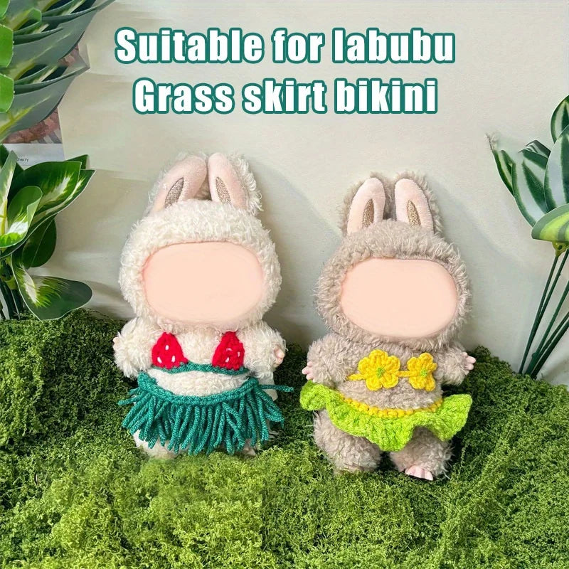 Labubu Knitted Bikini Set – Cute 17cm Doll Clothing Doll Clothing Accessory Qme