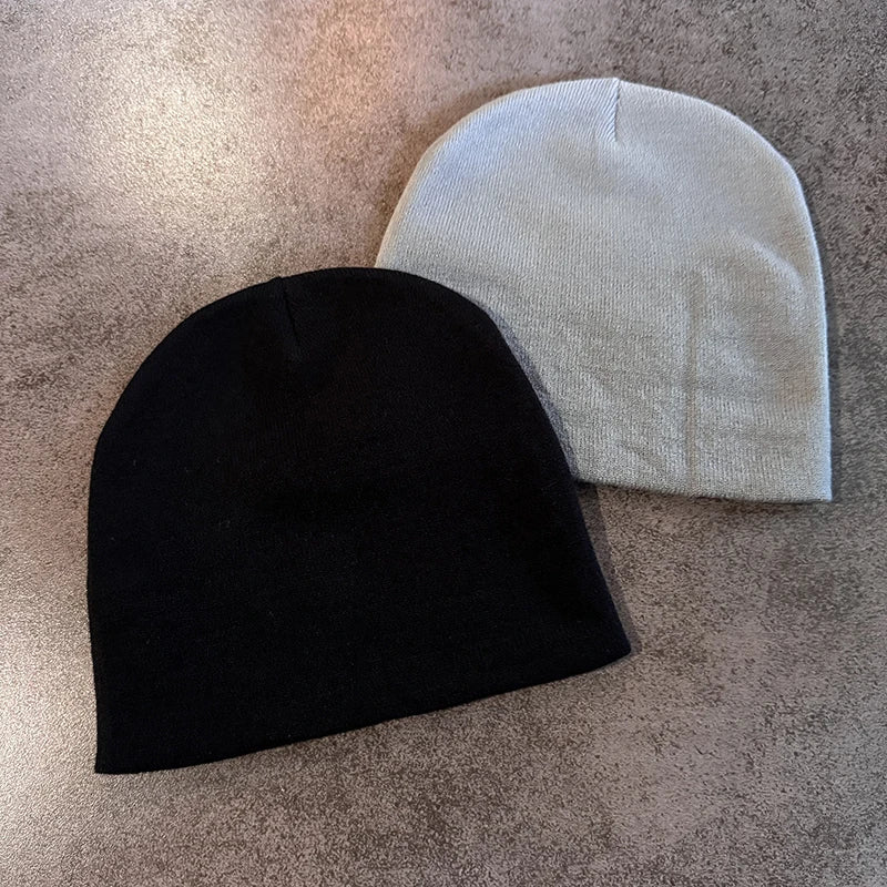 Y2K Pentagram Knit Beanie – Unisex Winter Streetwear Hat Knit Beanie Hat Qst