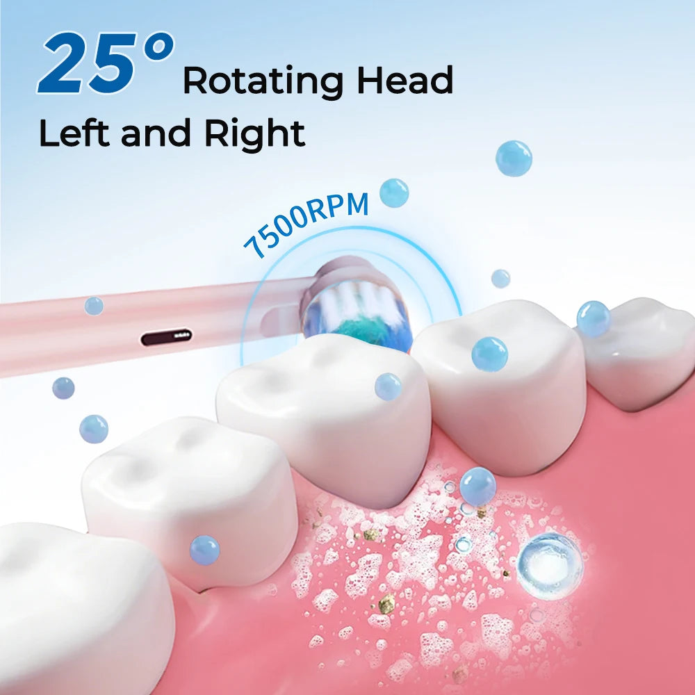 Ms.Dear Kids Electric Toothbrush 5 Modes Timer & 4 Heads Kids Electric Toothbrush Qst