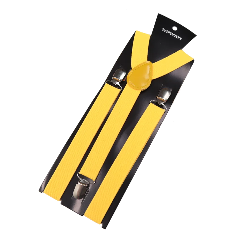 Unisex Elastic Leather Suspenders Braces – 26 Colors Suspenders & Braces Qme YELLOW China Mainland