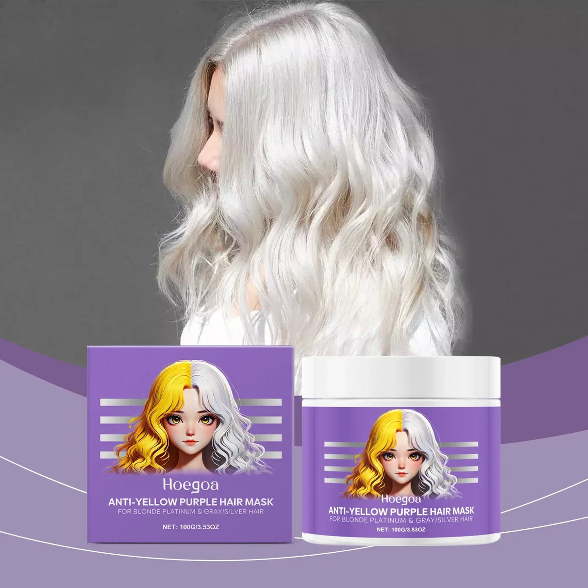 Qme Purple Hair Mask – Anti-Yellow, Deep Nourishing & Frizz Control Purple Hair Mask Qme
