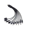 10-in-1 Multi-Function USB Charging Cable – Universal Multi-Head USB Charging Cable Qme Black