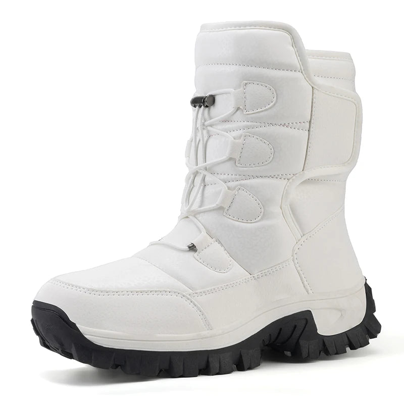 Women's Plush Snow Boots – Waterproof Platform Winter Ankle Women's Snow Boots Qst White 42