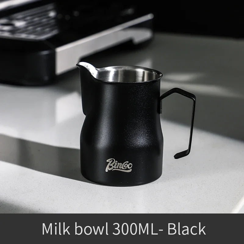 Bincoo Pink Stainless Steel Milk Frothing Pitcher 300/450ml Milk Frothing Pitcher Qst Black 300ml